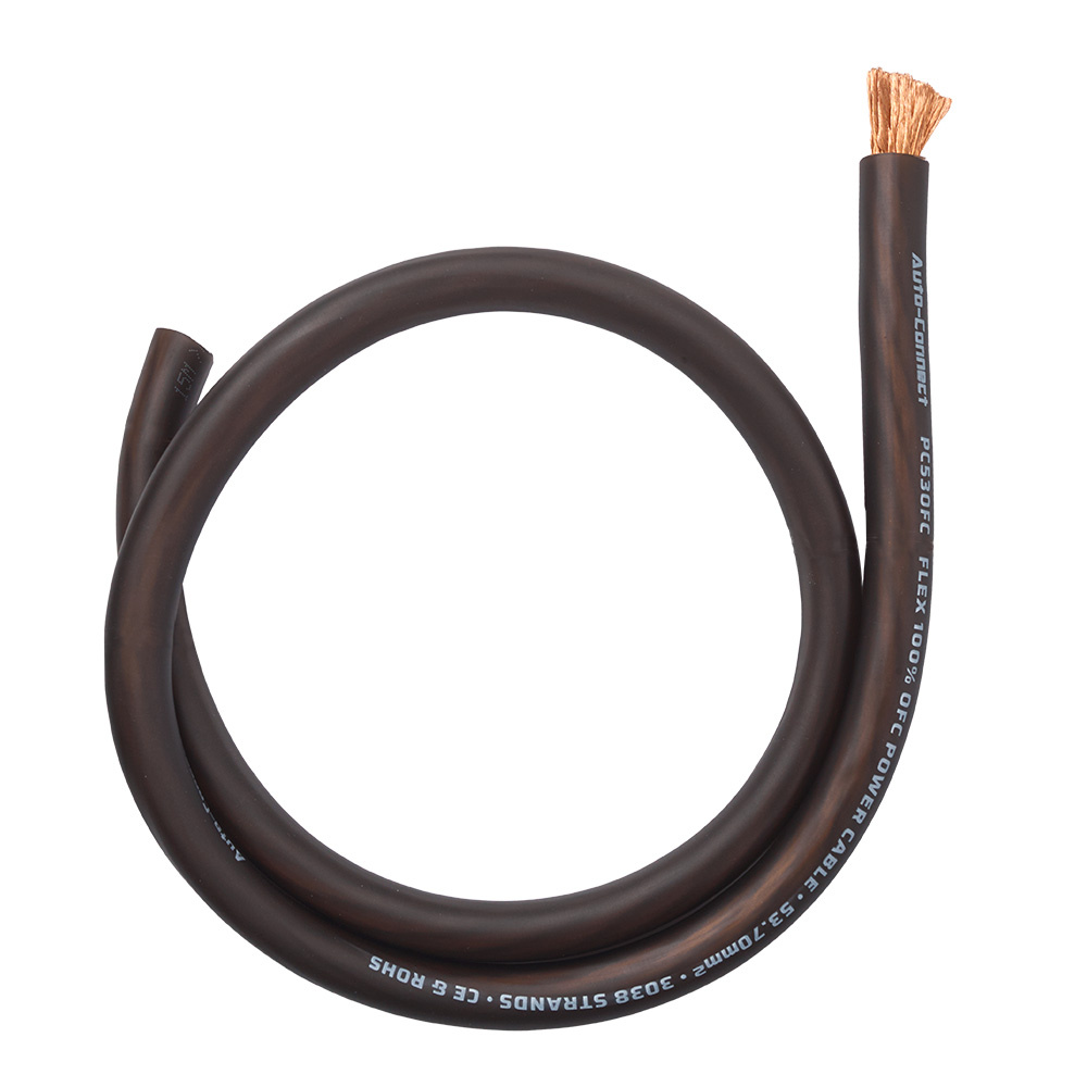 Auto-Connect sort strømkabel OFC 53.7mm², metervare