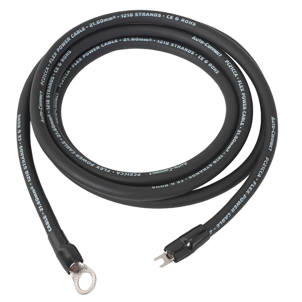 Auto-Connect 2.5 meter strømkabel CCA 21.6mm², sort