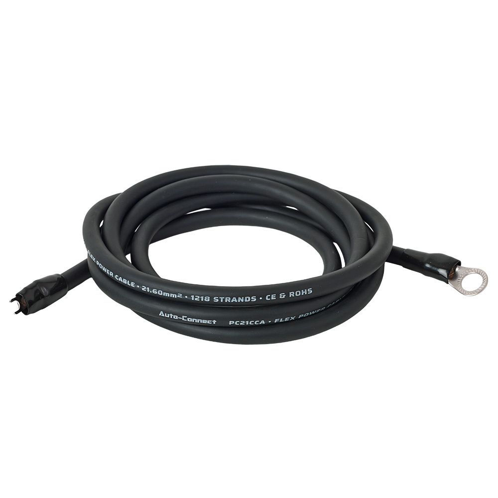 Auto-Connect 2.5 meter strømkabel CCA 21.6mm², sort