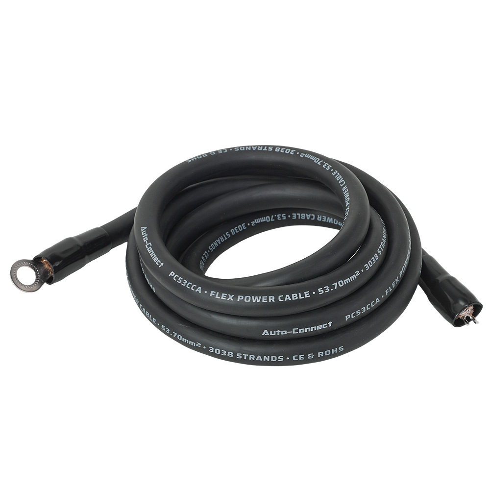 Auto-Connect 2,5 meter strømkabel CCA 53,7mm², sort