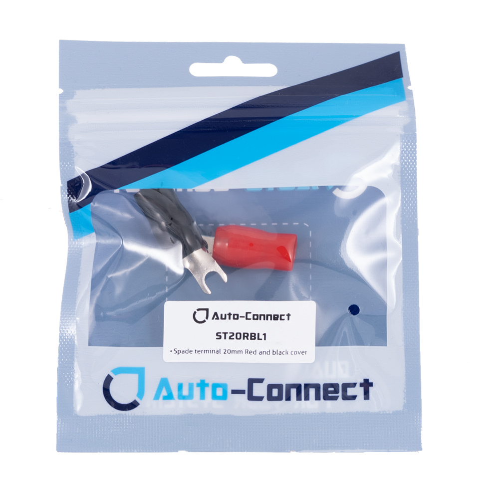Auto-Connect rød og sort gaffelkabelsko, 20mm²