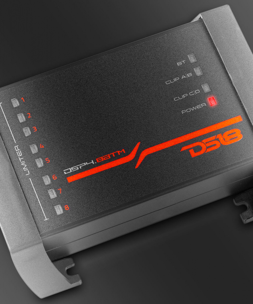 DS18 DSP4.8BTM, 8-kanals lydprocessor med indbygget Bluetooth