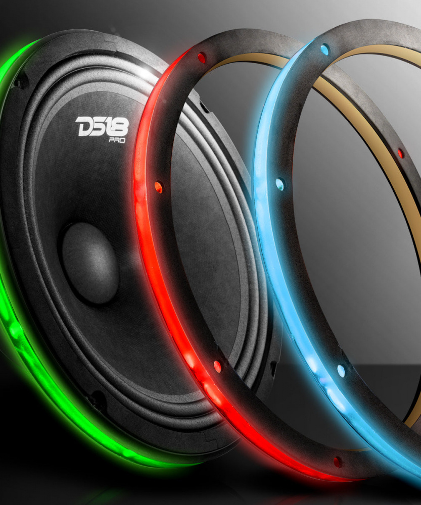 DS18 LRING10, 10 tommer RGB LED-ring til højttalere/bas.