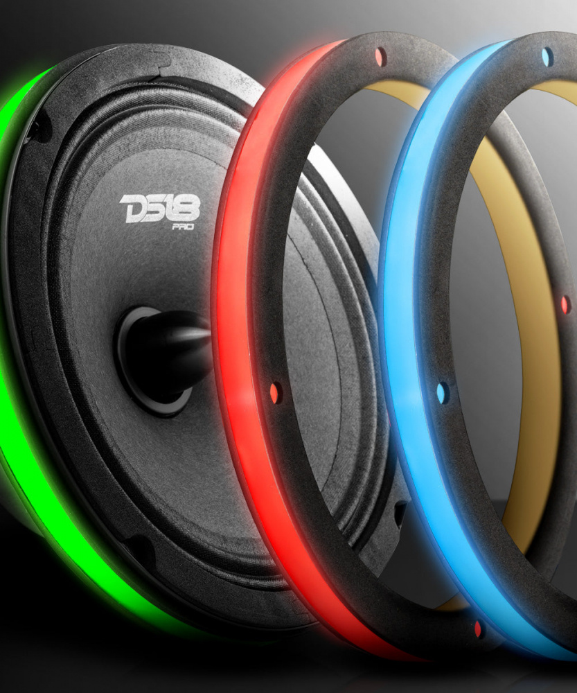 DS18 LRING8, 8-tommers RGB LED-ring til højttalere/bas.