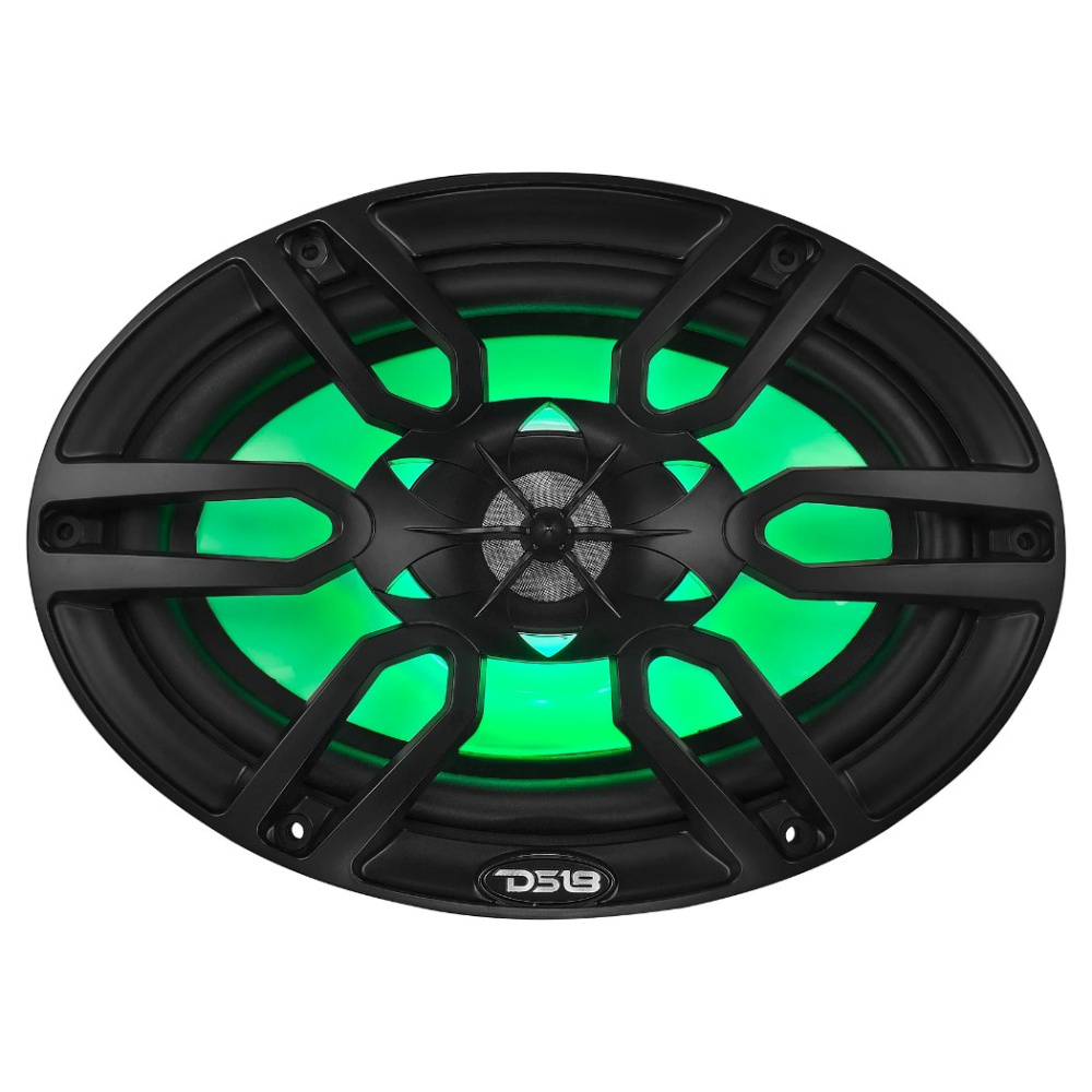 DS18 NXL-69/BK, sorte 6x9-tommer marinehøjttalere med LED, par