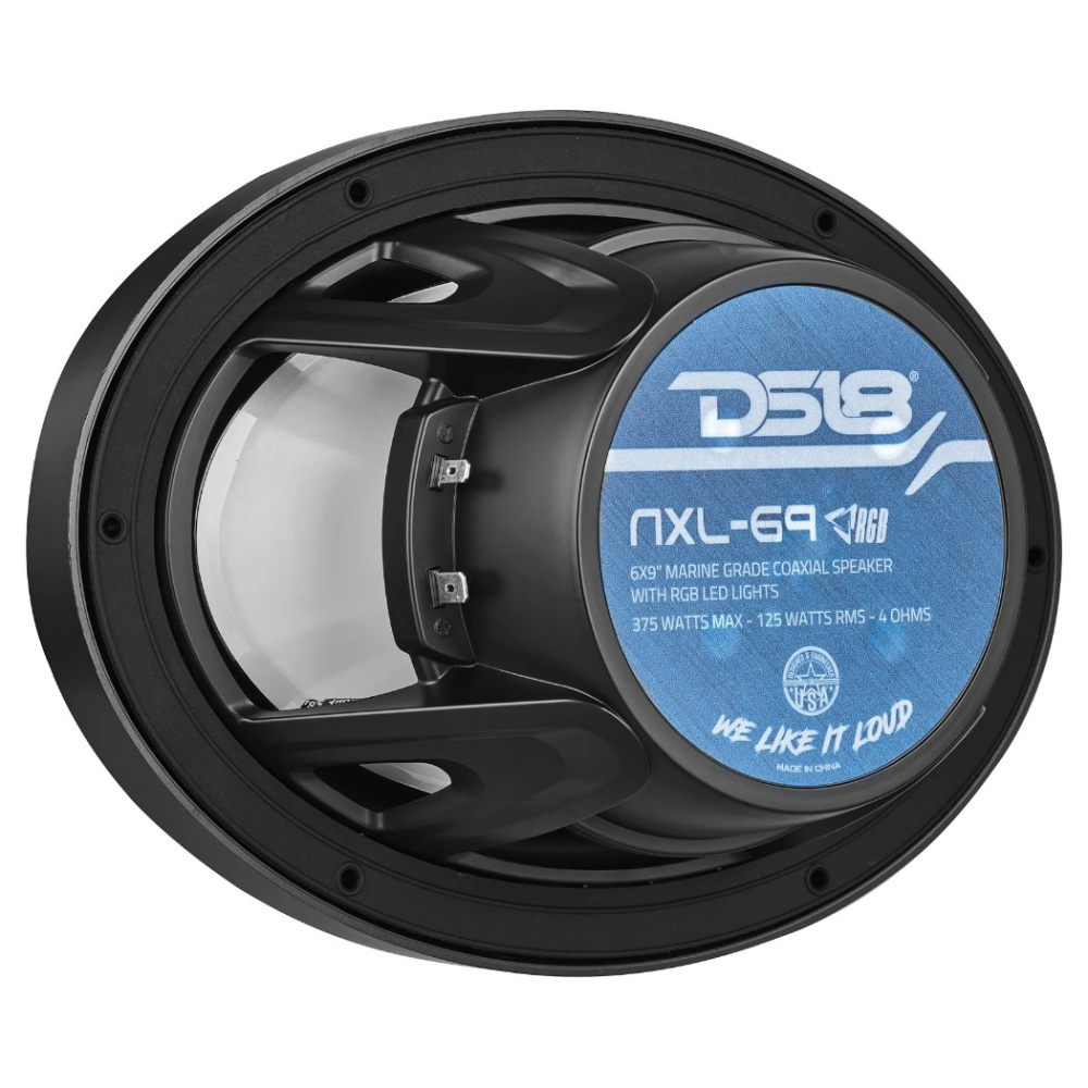 DS18 NXL-69/BK, sorte 6x9-tommer marinehøjttalere med LED, par