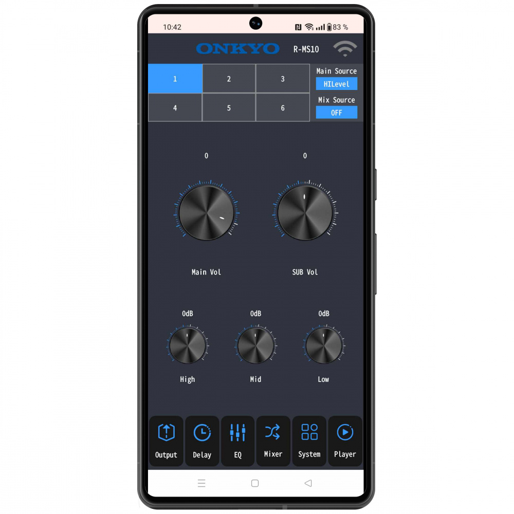 Onkyo R-MS10, 6-kanals DSP med indbygget forstærker og Bluetooth