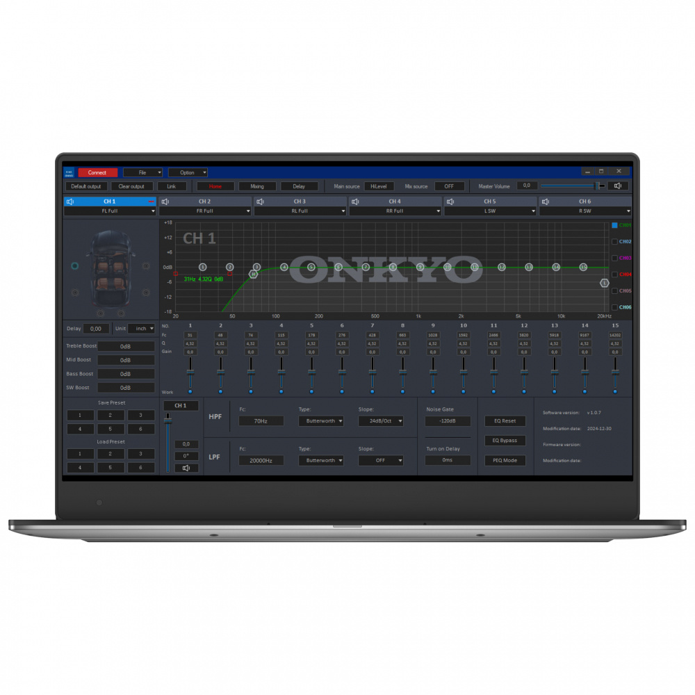 Onkyo R-MS10, 6-kanals DSP med indbygget forstærker og Bluetooth