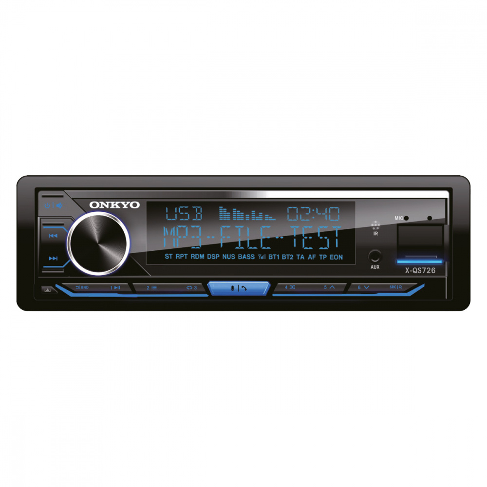Onkyo X-QS726, Bluetooth-bilstereo med 3 par lavniveau (4V) og indbygget DSP