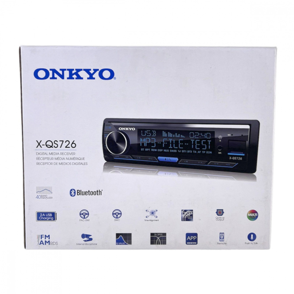 Onkyo X-QS726, Bluetooth-bilstereo med 3 par lavniveau (4V) og indbygget DSP