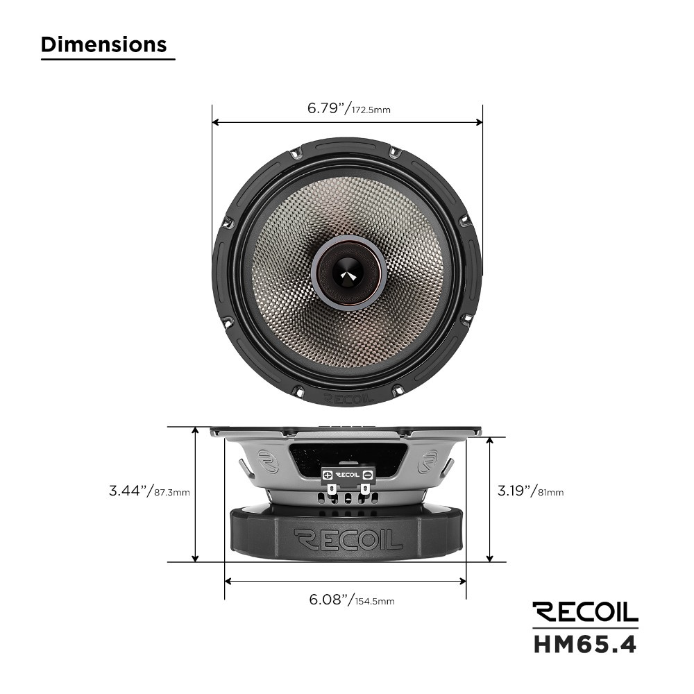 Recoil HM65.4, 6,5-tommers midbas/mellemtoner, par