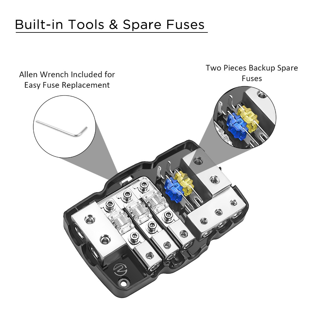 Recoil MPG3 Mini-ANL sikringsholder + jordblok 2x50mm² til 3x20mm²