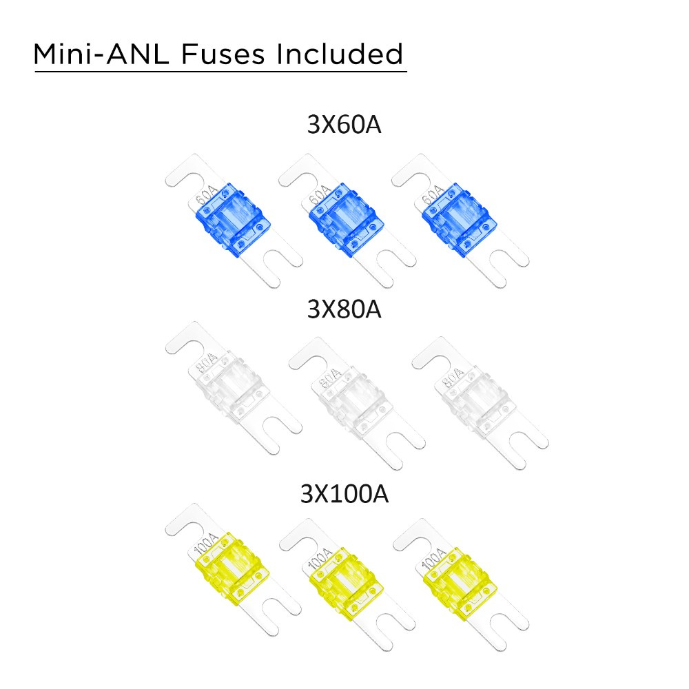 Recoil MPG3 Mini-ANL sikringsholder + jordblok 2x50mm² til 3x20mm²