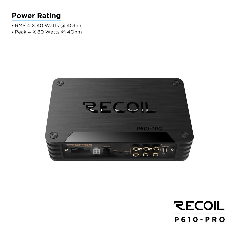 Recoil P610-PRO, DSP-forstærker med 10 kanaler