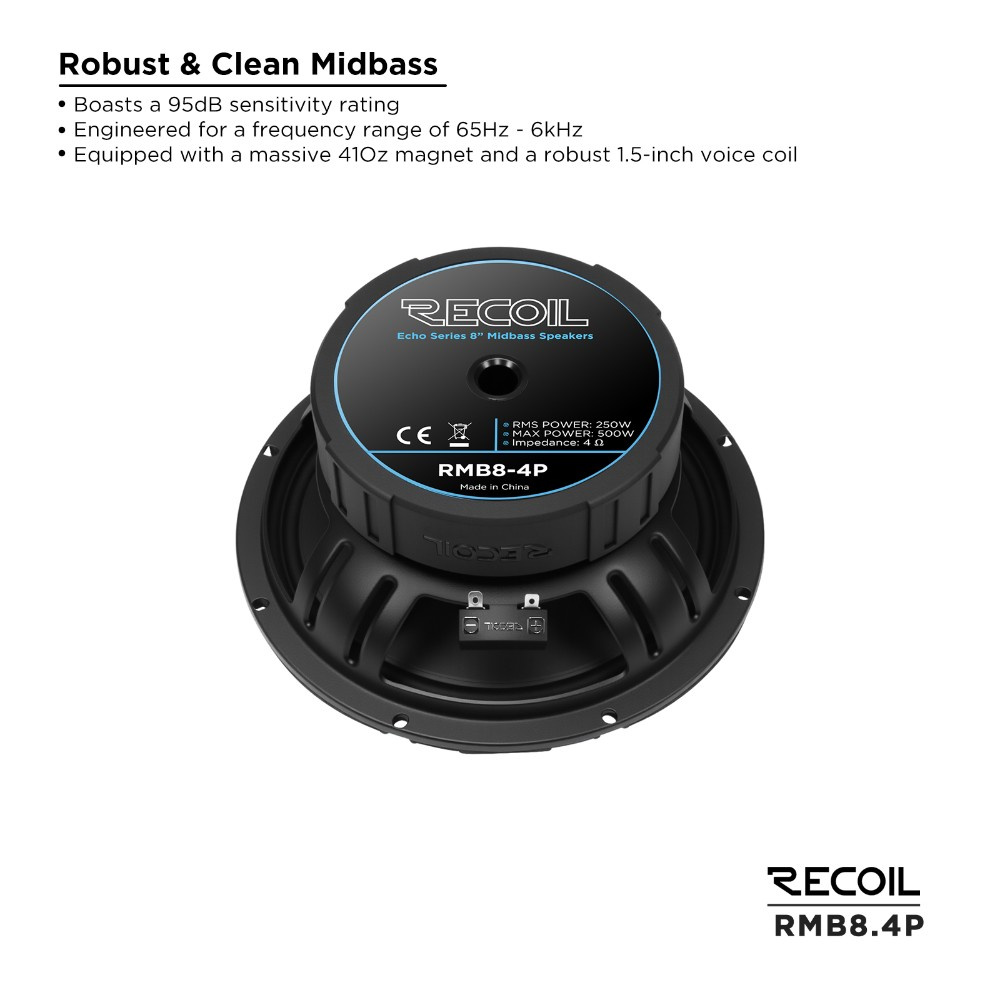 Recoil RMB8-4P, 8-tommer mellembas/mellemtone, par