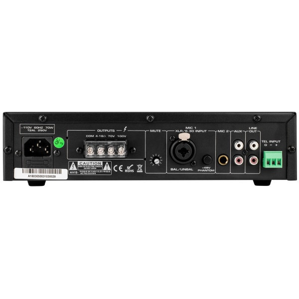 Dayton Audio DA40T, 70/100V-forstærker