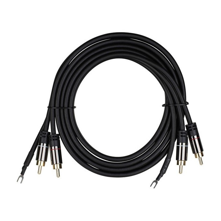 Audtek DMCG6, pladespillerkabel med jordleder 1,8 meter