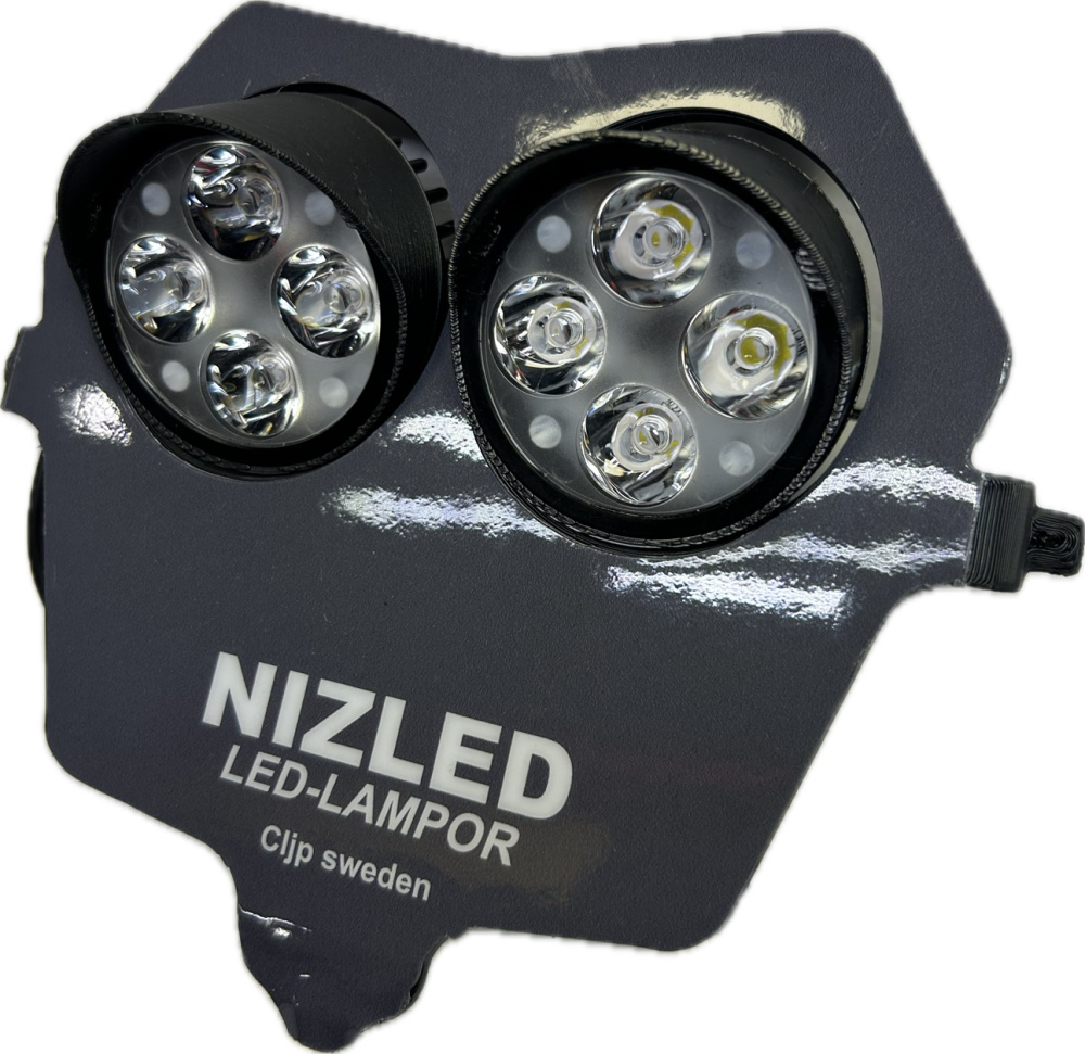 Dubbelljus kallvit 80w Fantic 2-takt 2024-, grå dekal, 2xE406k NIZLED