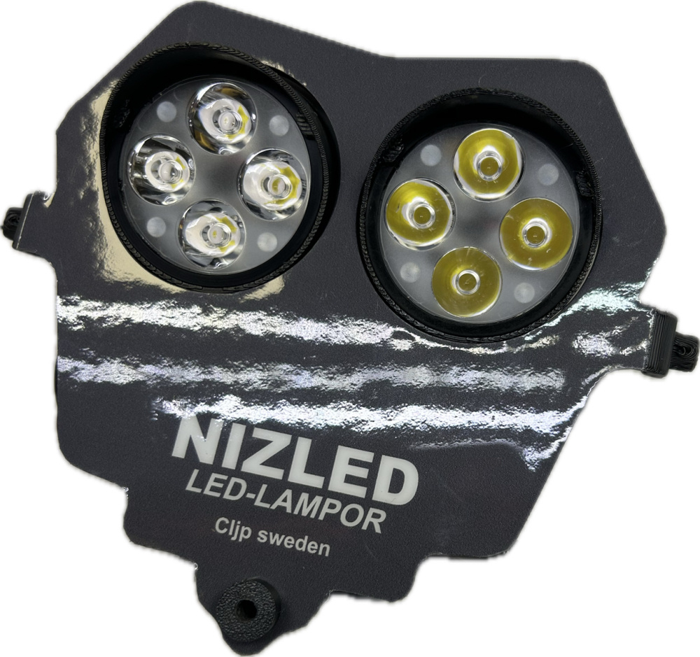 Dubbelljus kallvit 80w Fantic 4-takt 2024-, grå dekal, 2xE406k NIZLED