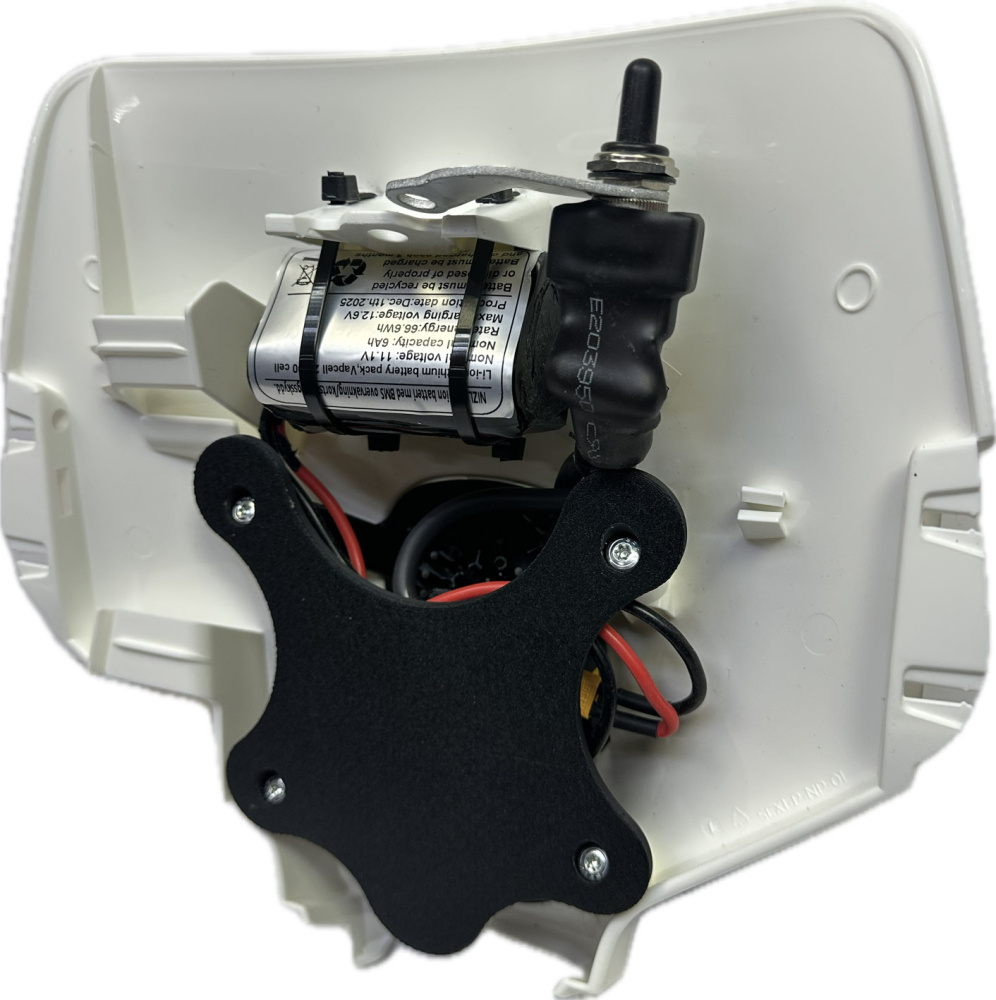 Stark Varg aktiv lampkåpa 2xE30 kallvit, 30watt/6ah vapcell liion batteri, vit