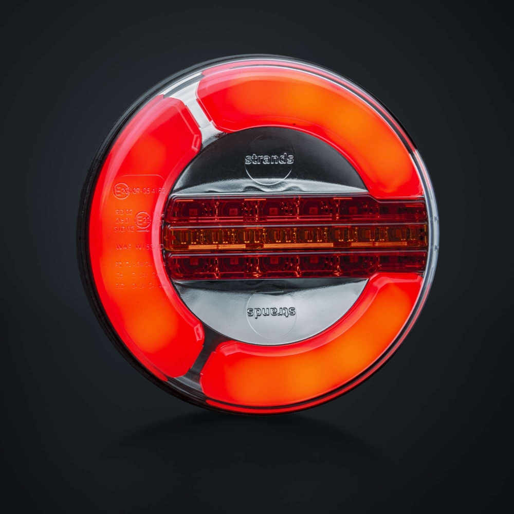 Strands Baglys LED 3 Kamre 12-24V, 142 mm Diameter. Bag/ Bremse/ Blinklys