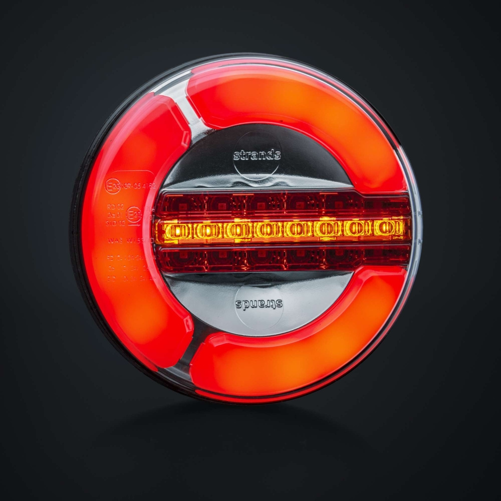 Strands Baglys LED 3 Kamre 12-24V, 142 mm Diameter. Bag/ Bremse/ Blinklys