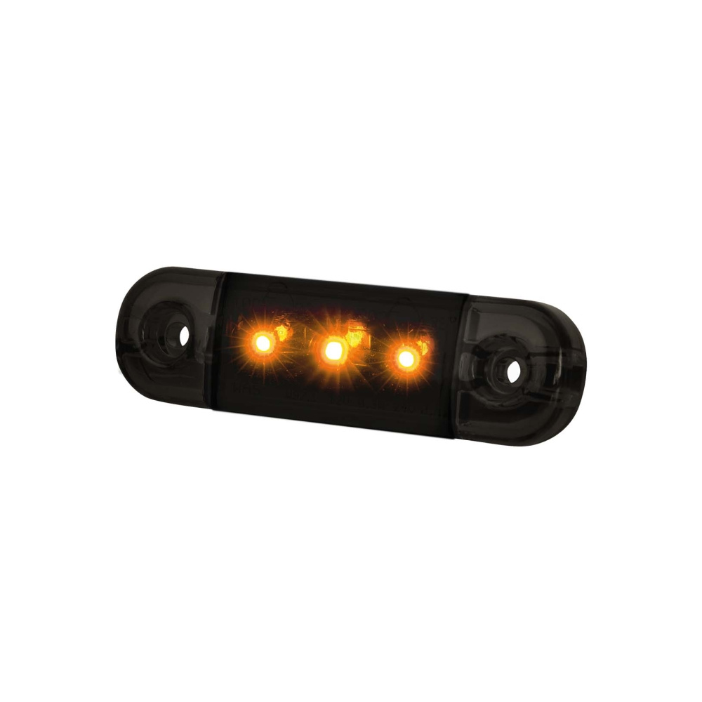 Strands Dark Knight Slim Sidomarkering 3 LED, Orange LED, Klart Glas