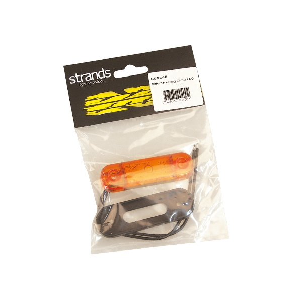 Strands Sidomarkering Slim Orange 3 LED,9-36V IP68. E-mærket.