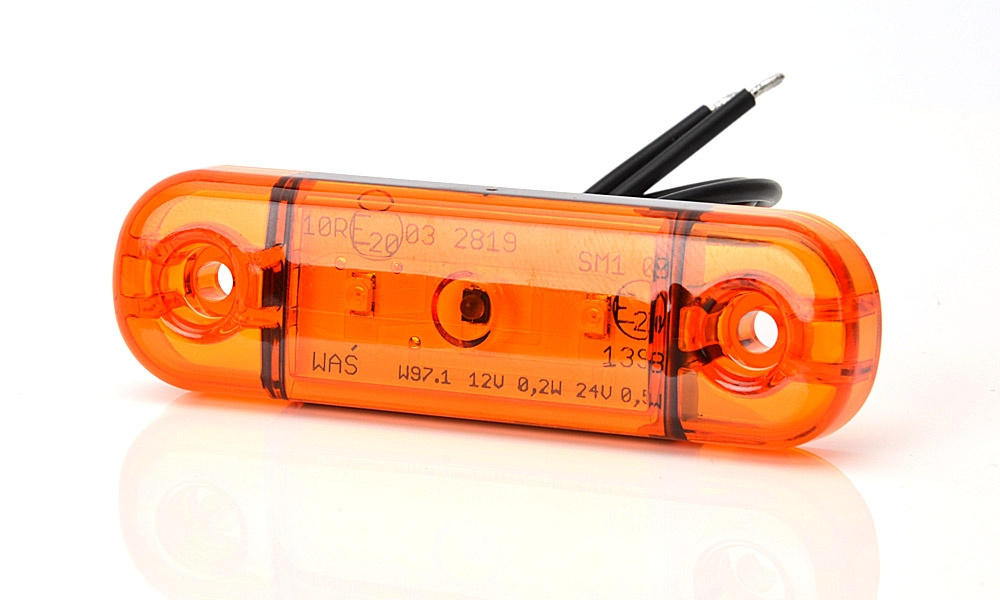 Strands Sidomarkering Slim Orange 3 LED,9-36V IP68. E-mærket.