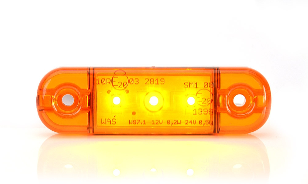 Strands Sidomarkering Slim Orange 3 LED,9-36V IP68. E-mærket.