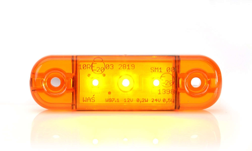 Strands Sidomarkering Slim Orange 3 LED,9-36V IP68. E-mærket.