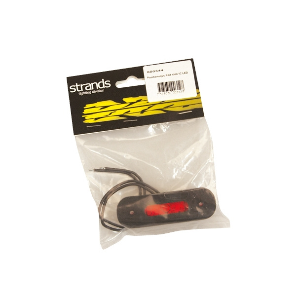 Strands Positionslys Rød Slim 12 LED, 9-36V IP68. E-mærket.
