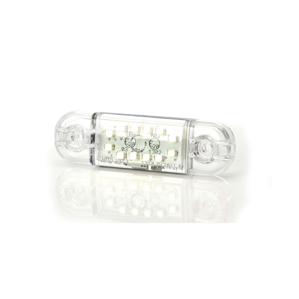 Strands Positionslys Hvid Slim 12 LED, 9-36V IP68. E-mærket.