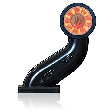 Strands Gummiarm Hvid/Rød LED Venstre, Klarglas. E-Mærket 12-24V