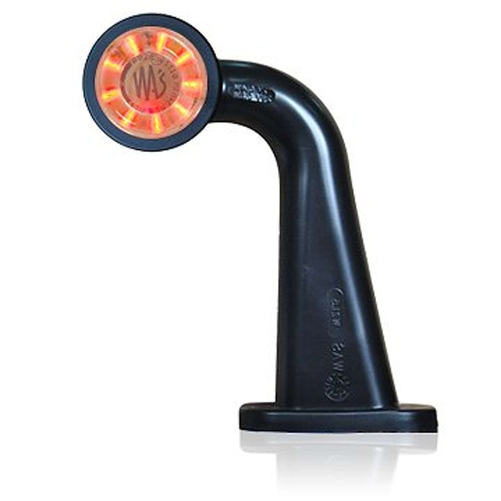 Strands Gummiarm Hvid/Rød LED Højre, Klarglas. E-mærket 12-24V