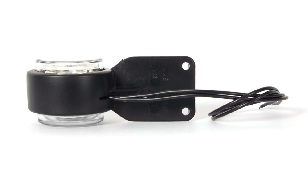 Strands Gummiarm Hvid/Rød LED M. Flad, Klarglas. E-mærket 12-24V