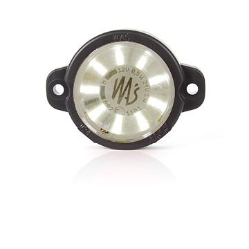 Strands Positionslys Hvid Rund, Klarglas. 12-24V