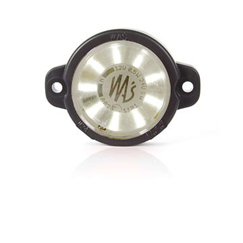 Strands Positionslys Hvid Rund, Klarglas. 12-24V