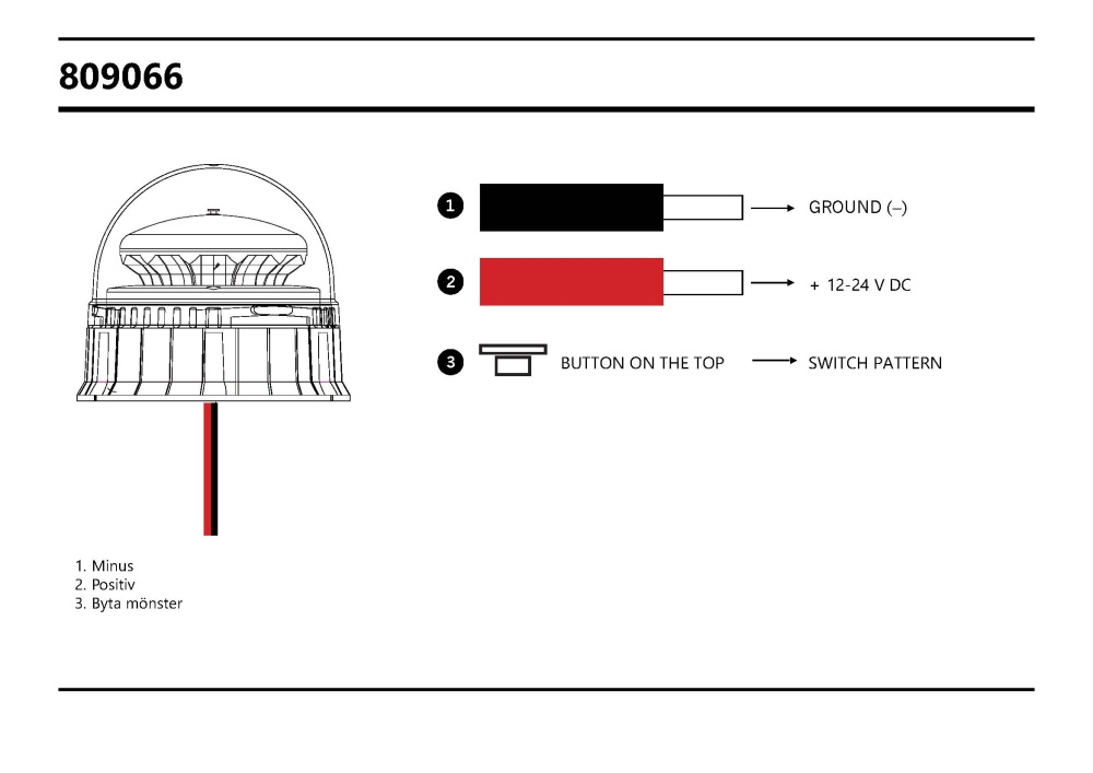 Strands roterende advarselslys LED planmontering
