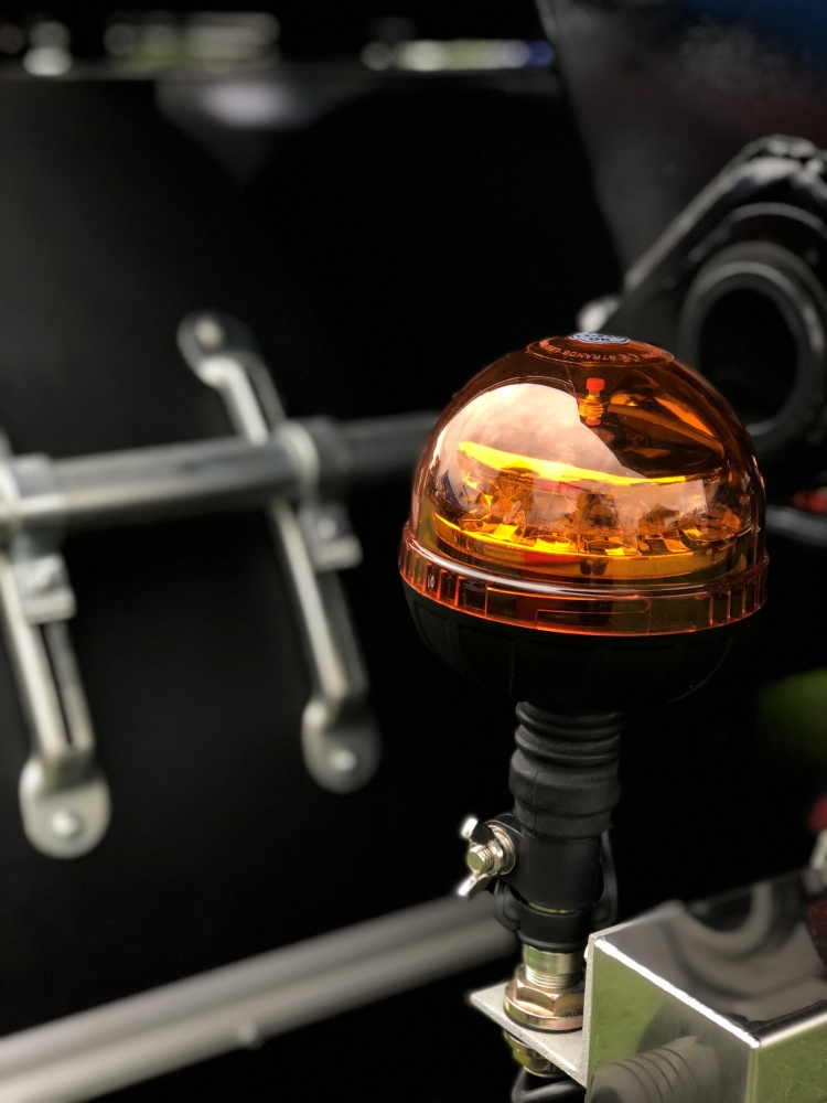 Strands roterende advarselslys LED 3 funktioner. Stangmontering