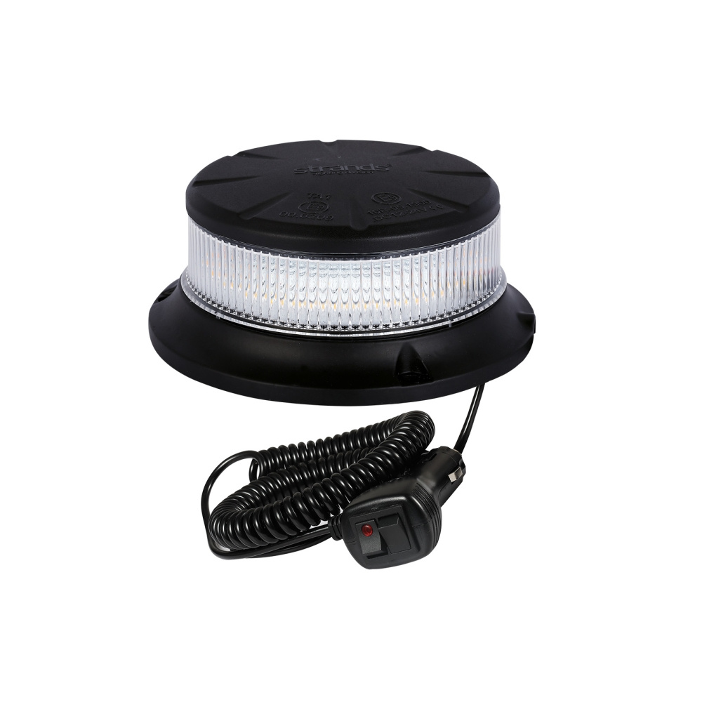 Strands roterende advarselslys orange LED magnet/klart glas