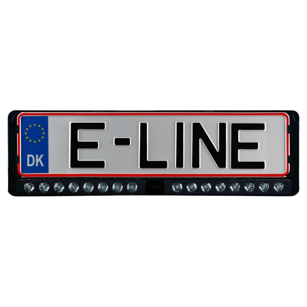 Strands Nuuk E-Line Duo DK/FI/AT, LED-lysbjælke med nummerpladeholder, sort
