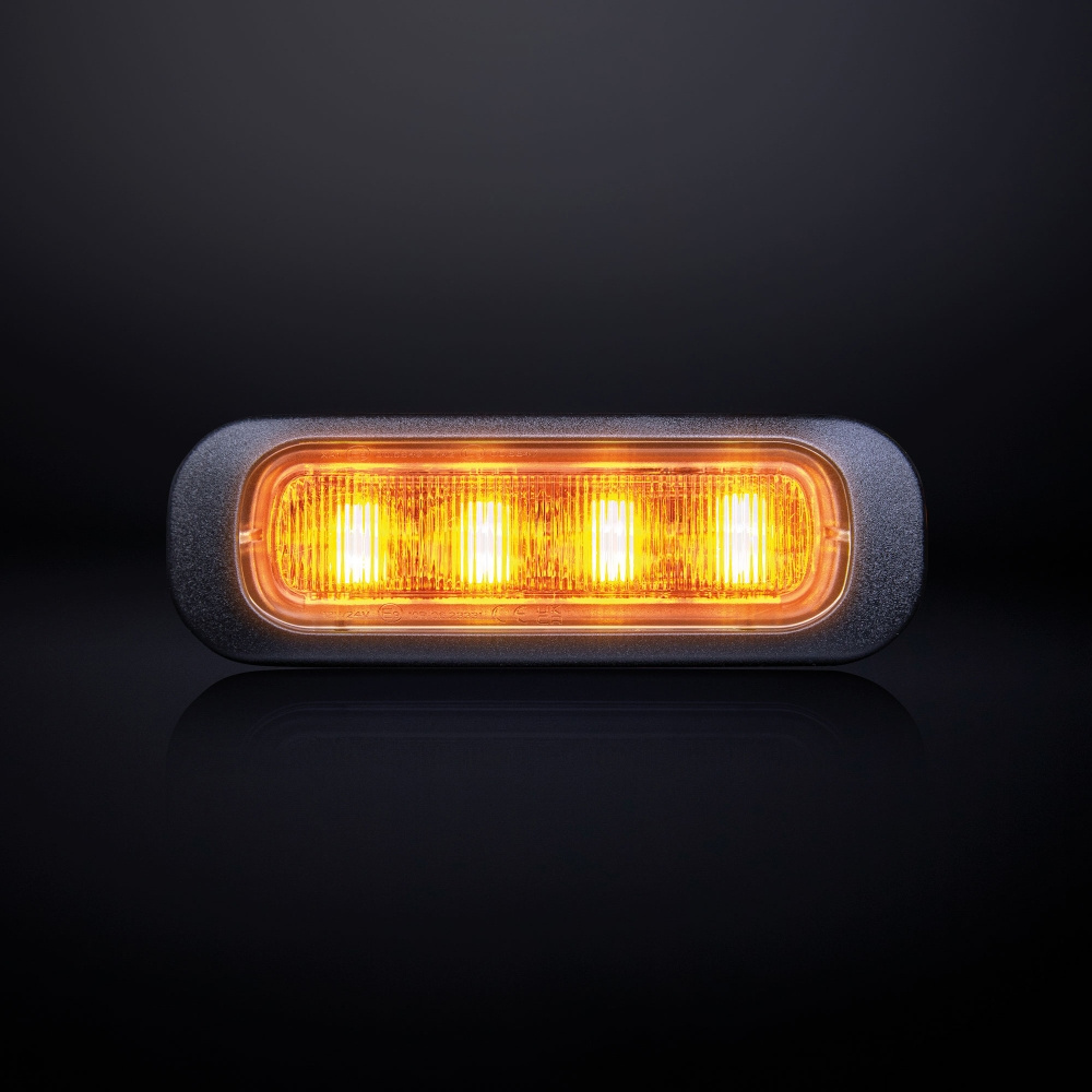 Strands Dark Knight Riktat Blixtlys Orange 4 LED Mørktonet Linse