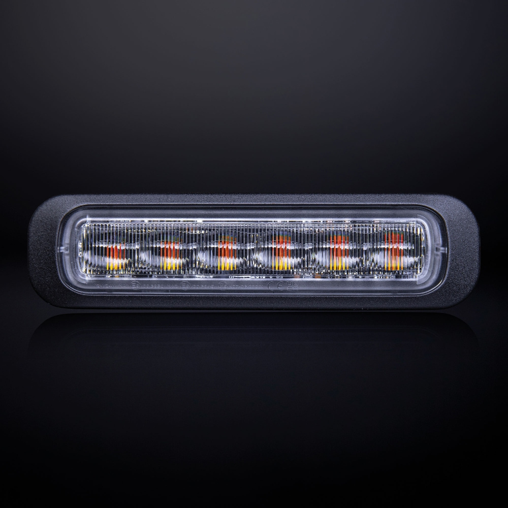 Strands Dark Knight Riktat Blixtlys Orange 6 LED Klar Linse