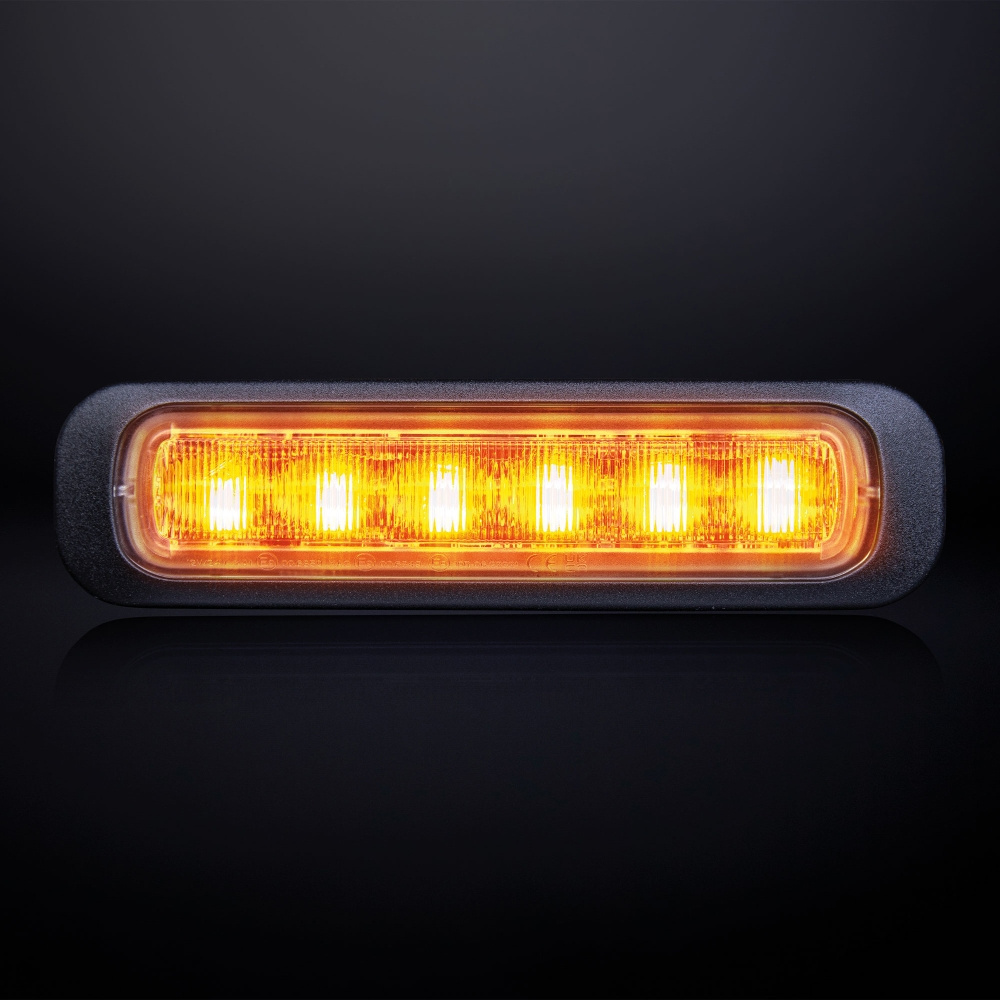 Strands Dark Knight Riktat Blixtlys Orange 6 LED Mørktoneet Linse