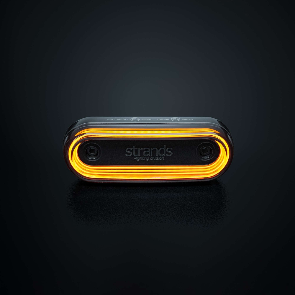 Strands FOR9T Gravity sidemarkeringslampe, amber, 10-40V, 2,5m kabel