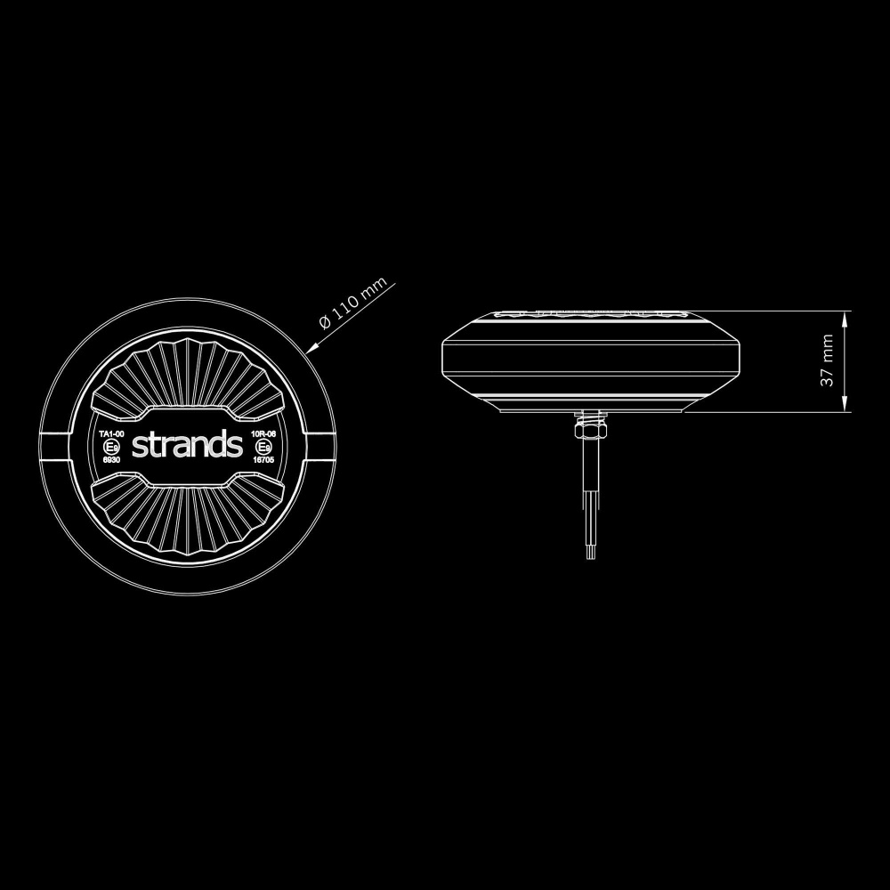 Strands Firefly Summer Glow Roterende Advarselslys 110Mm Planmontering