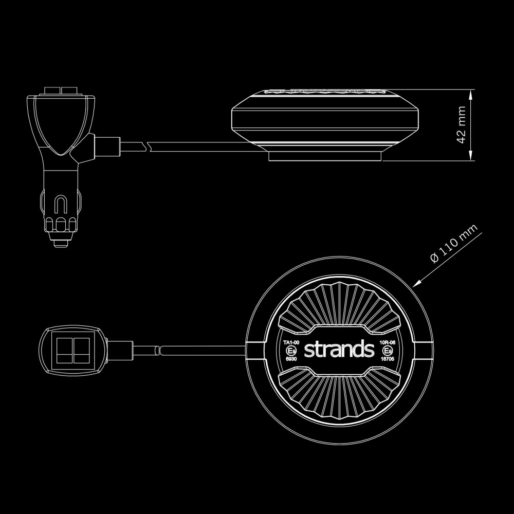 Strands Firefly Summer Glow Roterende Advarselslys 110 MM Magnet/Cigarettstik