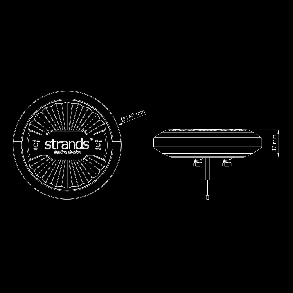 Strands Firefly Summer Glow Roterende Advarselslys 140Mm Planmontering