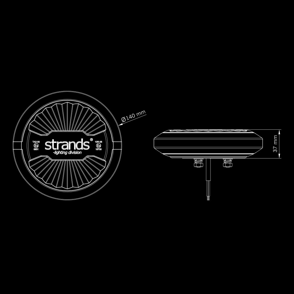 Strands Firefly Summer Glow Roterende Advarselslys 140Mm Planmontering